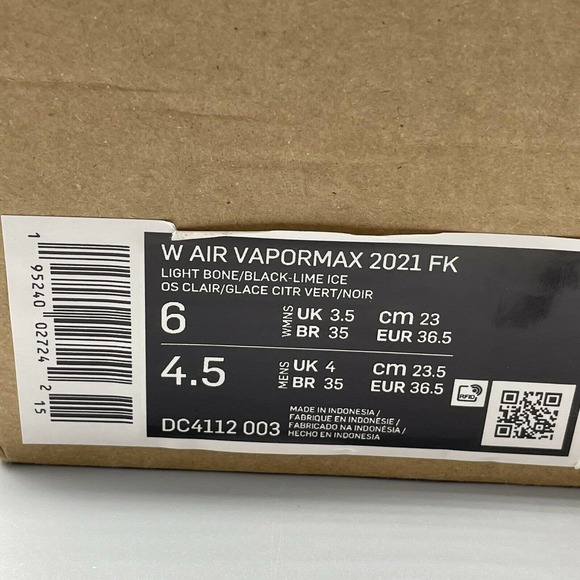 Nike Air VaporMax 2021 Flyknit Women Size 6 Light Bone Coral Green DC4112-003 - Picture 8 of 8